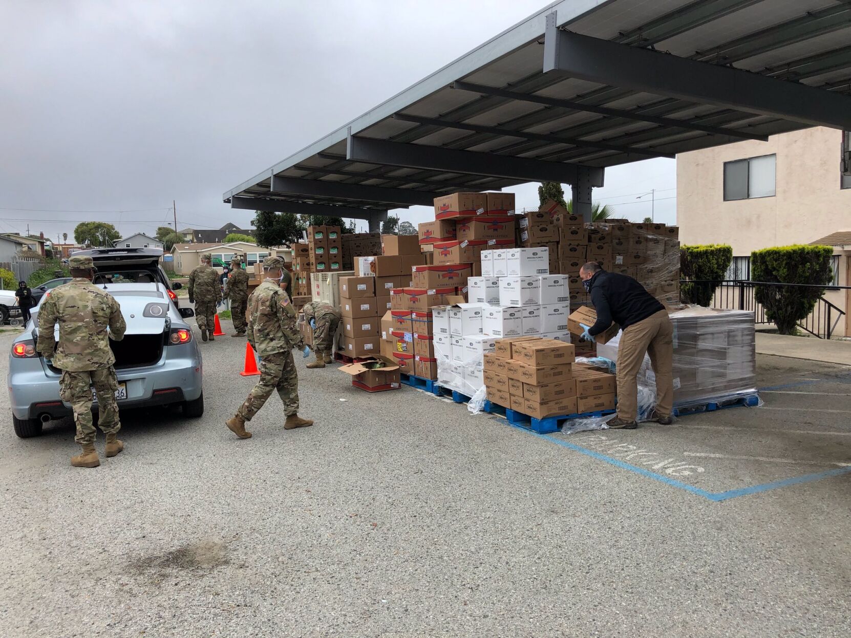 Jimmy Panetta and National Guard at food bank